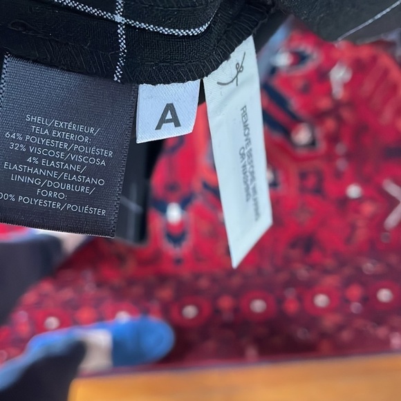 Ann Taylor Black Windowpane Dress with v-neck & cap sleeves - Picture 7 of 13